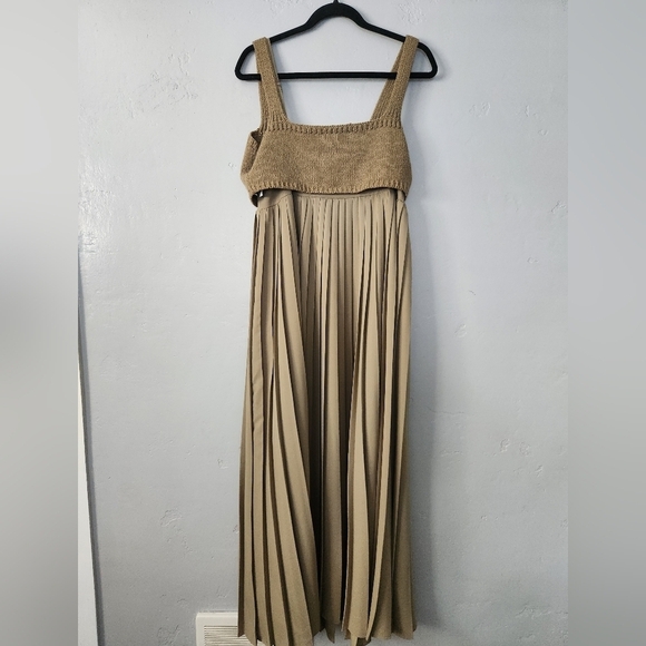Anthropologie Mare Mare Pleated Maxi Twofer Dress Medium - Picture 3 of 11